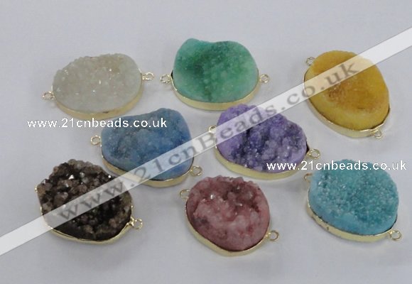 NGC568 18*25mm - 25*30mm freeform druzy agate connectors wholesale