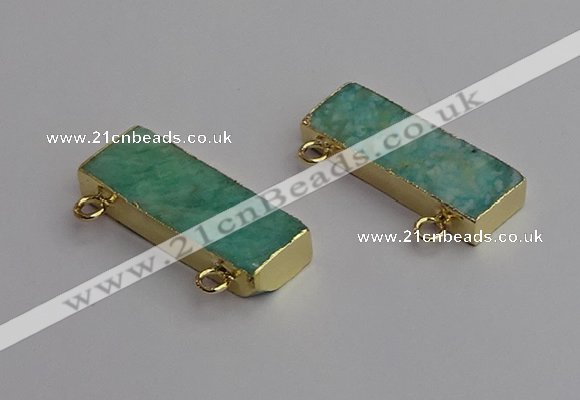 NGC5685 12*35mm rectangle amazonite connectors wholesale