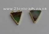 NGC5693 16*20mm triangle australia chrysoprase connectors