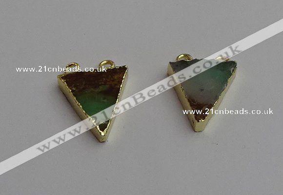 NGC5693 16*20mm triangle australia chrysoprase connectors