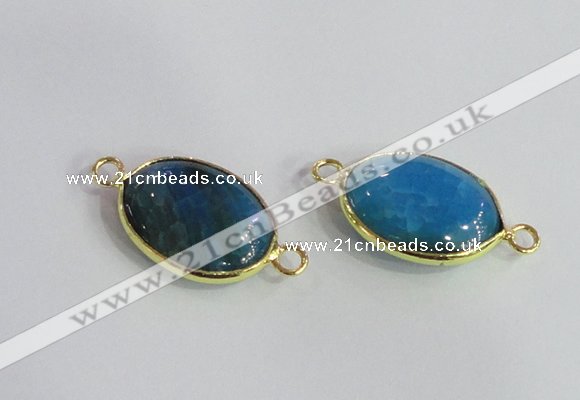 NGC571 13*18mm oval agate gemstone connectors wholesale