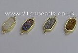 NGC5712 10*16mm freeform plated druzy quartz connectors