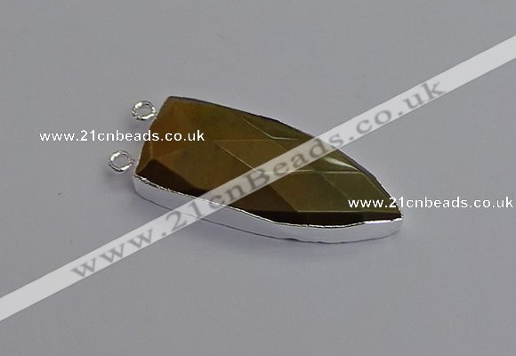 NGC5728 15*35mm - 16*45mm arrowhead yellow tiger eye connectors