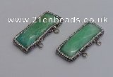 NGC5745 15*40mm rectangle amazonite gemstone connectors