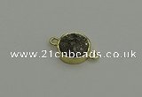 NGC5778 12mm coin plated druzy agate connectors wholesale