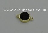 NGC5784 12mm coin plated druzy agate connectors wholesale