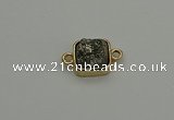 NGC5788 10*10mm square plated druzy agate connectors wholesale