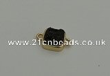 NGC5794 10*10mm square plated druzy agate connectors wholesale