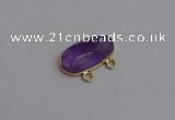 NGC5812 13*25mm faceted oval amethyst connectors wholesale