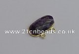 NGC5814 13*25mm faceted oval amethyst connectors wholesale