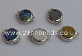 NGC5830 15mm coin plated druzy agate connectors wholesale