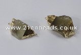 NGC584 18*25mm - 20*30mm nuggets lemon quartz gemstone connectors