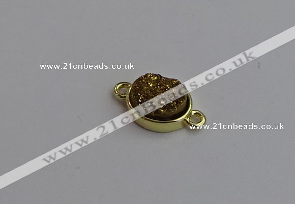 NGC5841 11*13mm oval plated druzy agate connectors wholesale