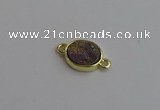 NGC5842 11*13mm oval plated druzy agate connectors wholesale