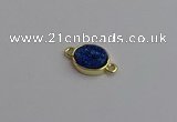 NGC5843 11*13mm oval plated druzy agate connectors wholesale