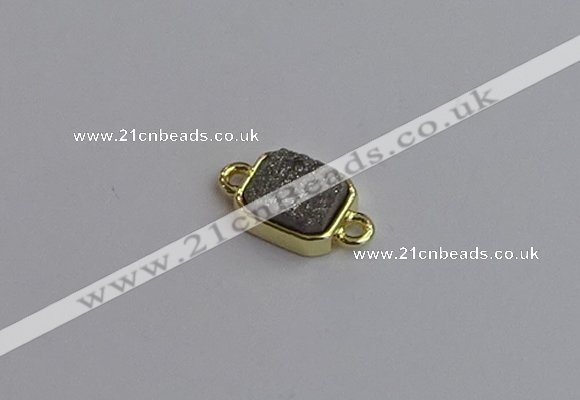 NGC5860 10*12mm rectangle plated druzy agate connectors wholesale
