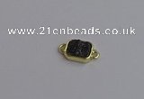 NGC5867 10*12mm rectangle plated druzy agate connectors wholesale