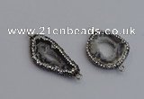 NGC5872 20*25mm - 20*35mm freeform druzy agate connectors