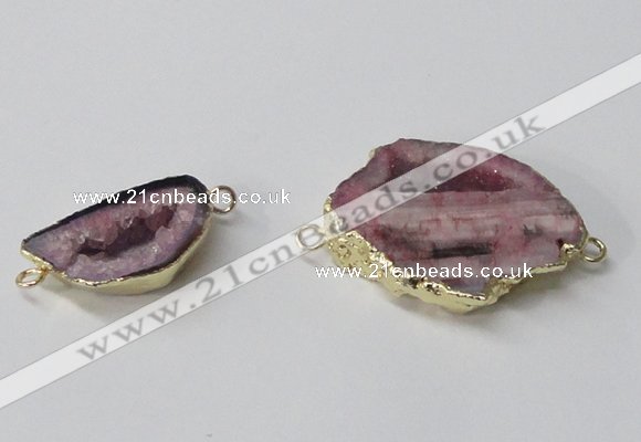 NGC588 15*20mm - 22*30mm freefrom druzy agate gemstone connectors