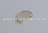 NGC5901 13*26mm moon rose quartz connectors wholesale