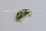 NGC5904 13*26mm moon green qutilated quartz connectors wholesale