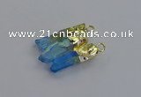 NGC5934 25*28mm - 30*32mm freeform plated white crystal connectors