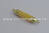 NGC5947 8*40mm tube yellow lace calcite connectors wholesale