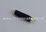 NGC5955 8*40mm tube black agate connectors wholesale