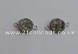 NGC5981 15mm coin plated druzy agate connectors wholesale