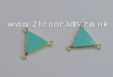 NGC5986 15*16mm triangle white howlite turquoise connectors