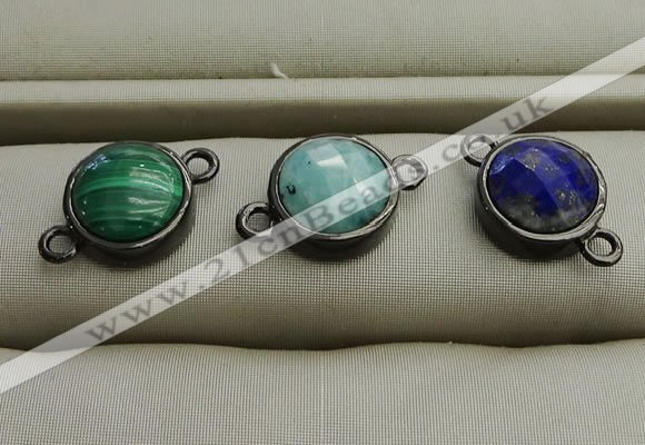 NGC5990 12mm coin mixed gemstone connectors wholesale