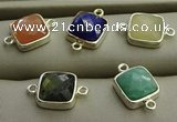 NGC5994 11*11mm quare mixed gemstone connectors wholesale