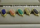 NGC5998 10*16mm oval mixed gemstone connectors wholesale