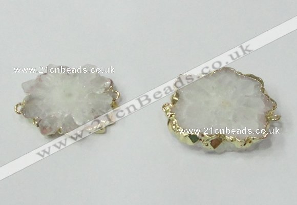 NGC600 15*20mm - 30*35mm freeform druzy agate connectors wholesale