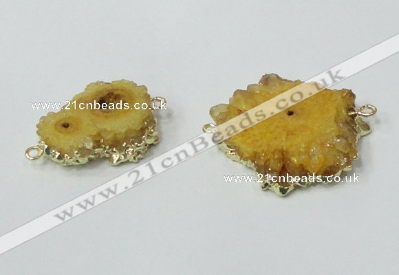 NGC601 15*20mm - 30*35mm freeform druzy agate connectors wholesale