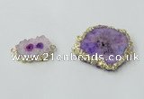 NGC602 15*20mm - 30*35mm freeform druzy agate connectors wholesale