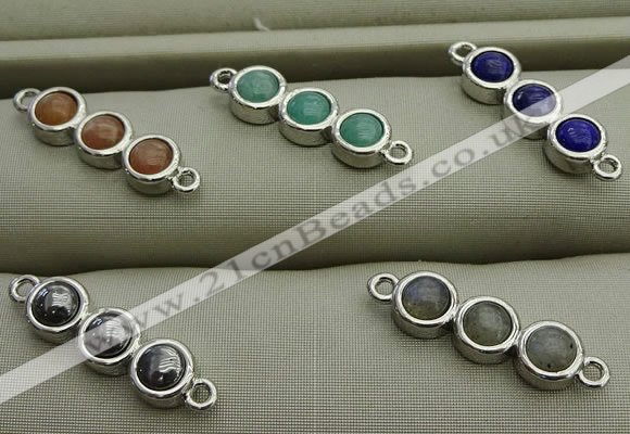 NGC6036 6*18mm mixed gemstone connectors wholesale