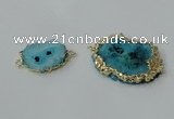 NGC604 15*20mm - 30*35mm freeform druzy agate connectors wholesale