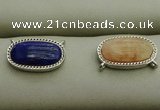 NGC6041 10*16mm oval mixed gemstone connectors wholesale