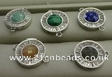 NGC6044 16mm coin mixed gemstone connectors wholesale