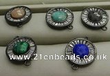 NGC6046 16mm coin mixed gemstone connectors wholesale