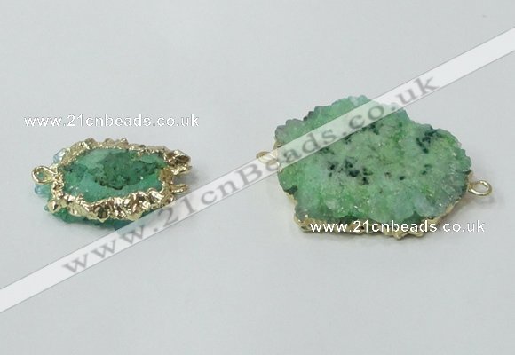 NGC605 15*20mm - 30*35mm freeform druzy agate connectors wholesale