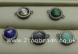 NGC6053 11mm coin mixed gemstone connectors wholesale