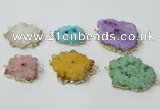 NGC606 15*20mm - 30*35mm freeform druzy agate connectors wholesale