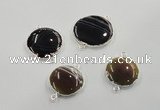 NGC61 30mm - 40mm flat round agate connectors wholesale