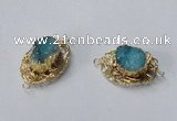 NGC612 22*30mm - 25*35mm freeform druzy agate connectors wholesale