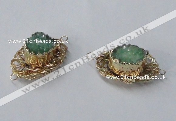 NGC613 22*30mm - 25*35mm freeform druzy agate connectors wholesale