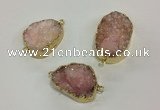 NGC620 15*20mm - 30*40mm freeform druzy agate connectors wholesale