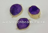 NGC622 15*20mm - 30*40mm freeform druzy agate connectors wholesale