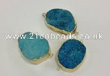 NGC623 15*20mm - 30*40mm freeform druzy agate connectors wholesale